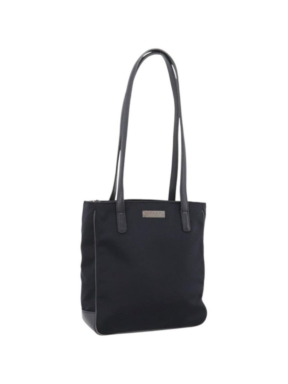 Coach Tote Bag Nylon Black Silver